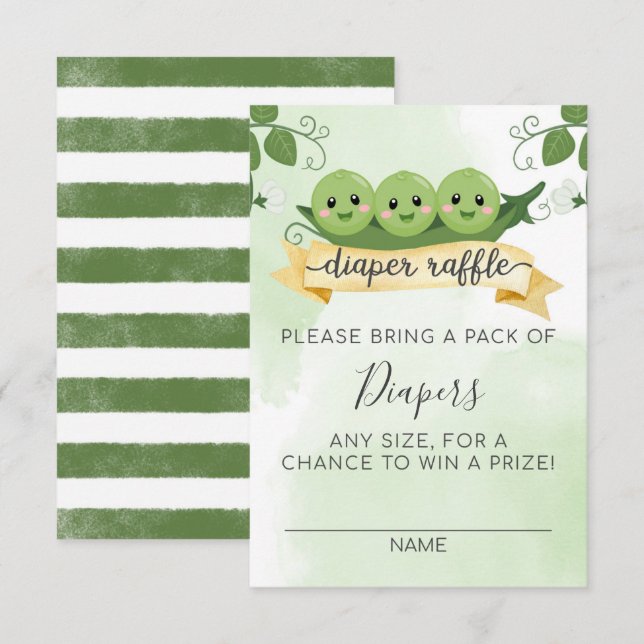 Drei Erbsen in einem Pod-Papierkorb-Kartentelefon Einladung (Vorne/Hinten)