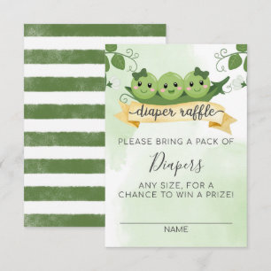 Drei Erbsen in einer Hülse Windel-Raffel-Karte Ein Einladung