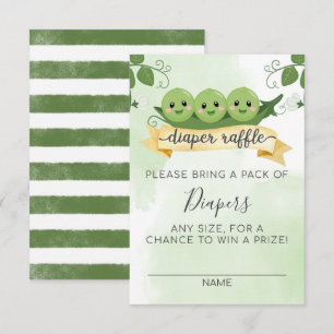 Drei Erbsen in einer Hülse Windel-Raffel-Karte Ein Einladung