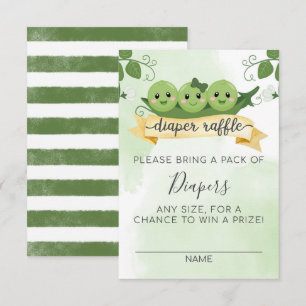 Drei Erbsen in einer Hülse Windel-Raffelkarte Einl Einladung