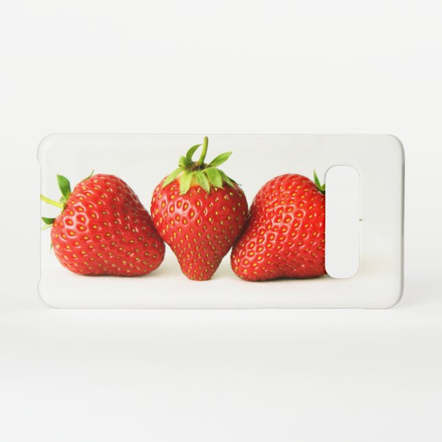 Drei Erdbeeren auf weißem Sgm Samsung Galaxy Hülle (Rückseite (Horizontal))
