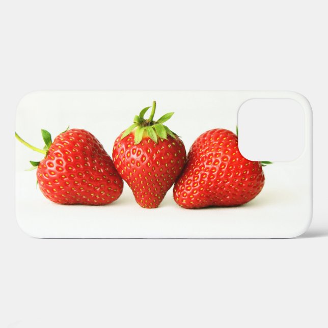 Drei Erdbeeren auf weißer iphcnm Case-Mate iPhone Hülle (Rückseite (Horizontal))