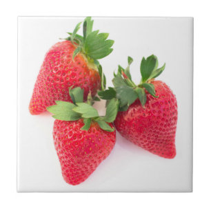 Drei Erdbeeren Fliese