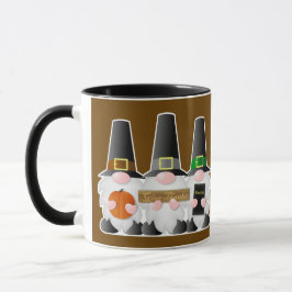 Drei Erntedank Pilgrim Gnomes Tasse