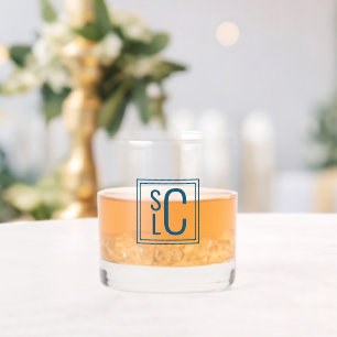 Drei erste Monogramm für moderne Männer Whiskyglas