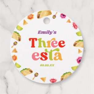 Drei Esta Fiesta Taco Dienstag, 3. Geburtstag Part Geschenkanhänger
