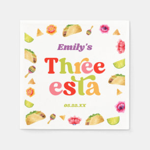 Drei Esta Fiesta Taco Dienstag, 3. Geburtstag Part Serviette