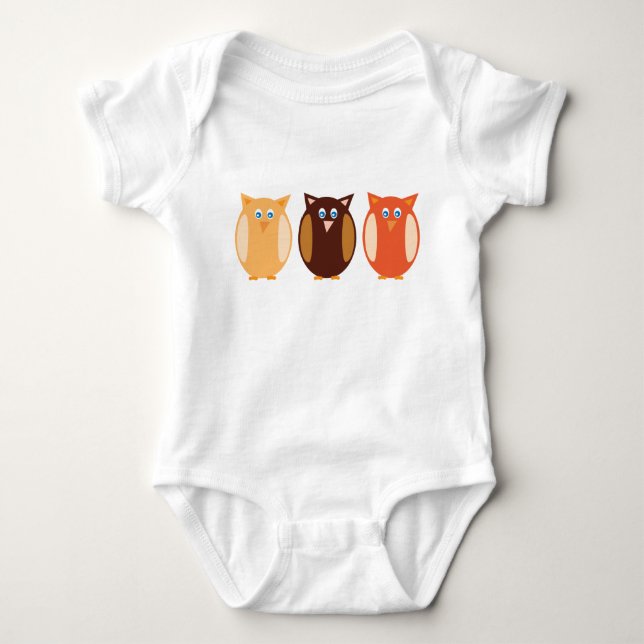 Drei Eulen Baby Strampler (Vorderseite)