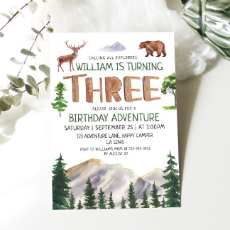 Drei Explorer Adventure Boys 3. Geburtstag Einladung