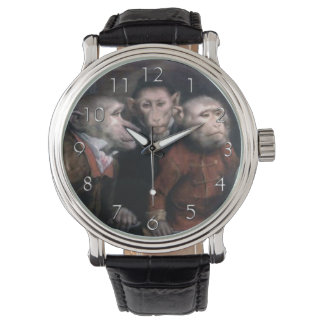 Drei Extravagante Affen Armbanduhr