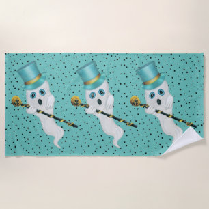 Drei Extravagante Geister in Tops Hat Canes Black  Strandtuch