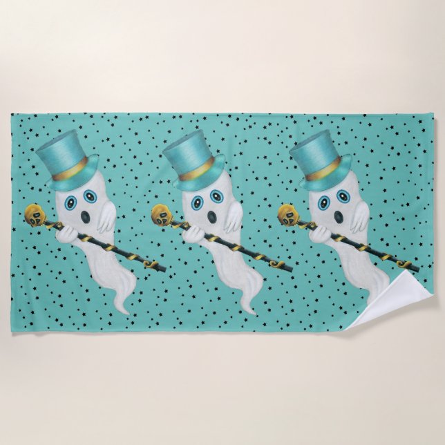 Drei Extravagante Geister in Tops Hat Canes Black  Strandtuch (Vorderseite)