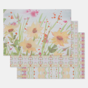 Drei Extravagante Papierfolienblätter Geschenkpapier Set