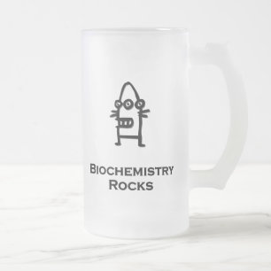 Drei Eye-Bot-Biochemiegesteine Mattglas Bierglas
