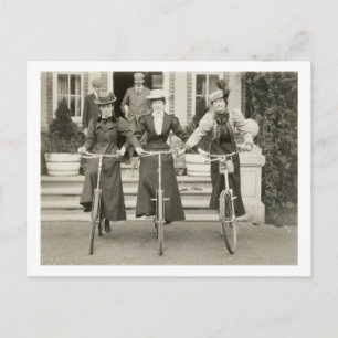 Drei Fahrradfrauen, Anfang der 1900er Jahre (b/w F Postkarte