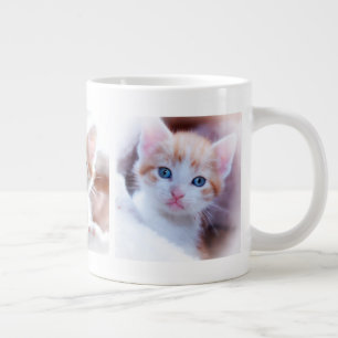 Drei Familien- oder Haustier-Fotocollagen-Reihe Jumbo-Tasse