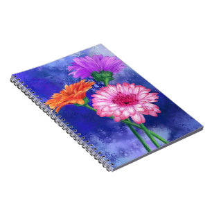 Drei-Farben-Gerberas-Notebook Notizblock