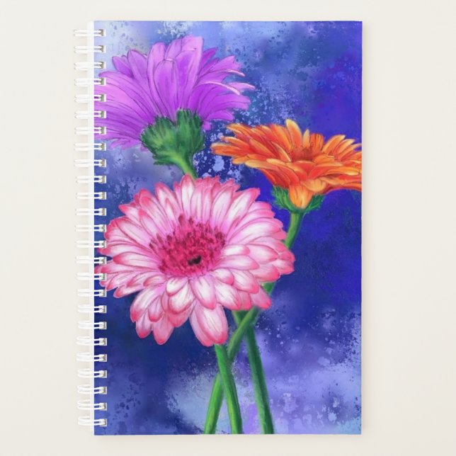 Drei Farben Gerberas Planner Planer (Vorderseite)