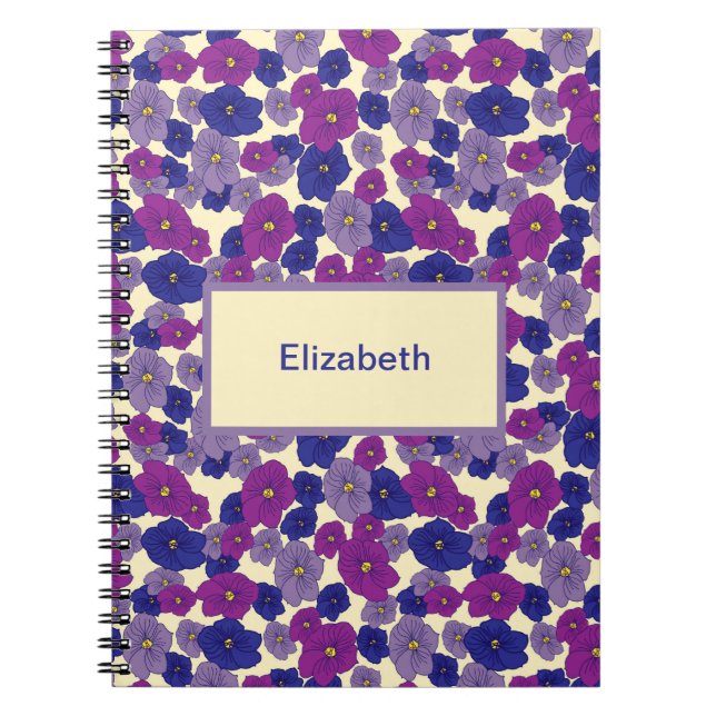 Drei Farben violetter Blume Oberflächenmuster Notizblock (Vorderseite)