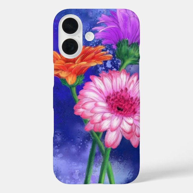 Drei farbige Gerberas iPhone Case (Rückseite)