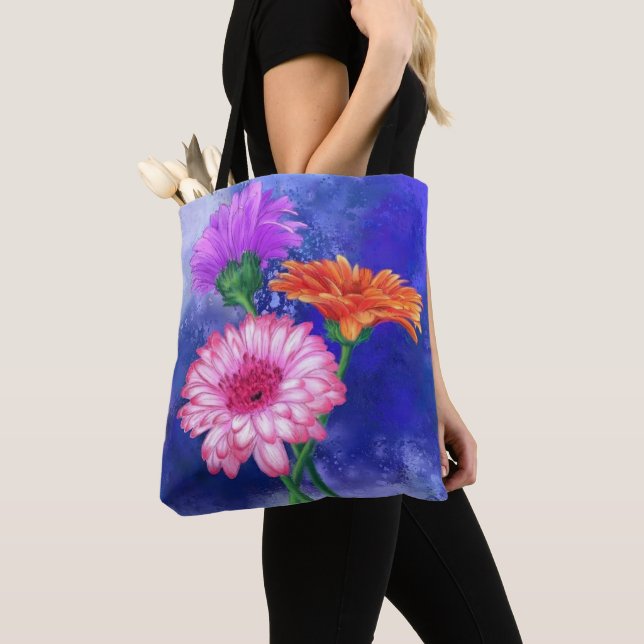 Drei farbige Gerberas Tote Bag (Von Nahem)