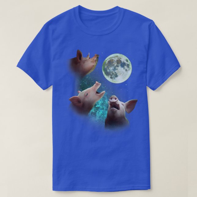 Drei Farmschweine heulen am Mond 3 Wolfs Wolfen Fu T-Shirt (Design vorne)