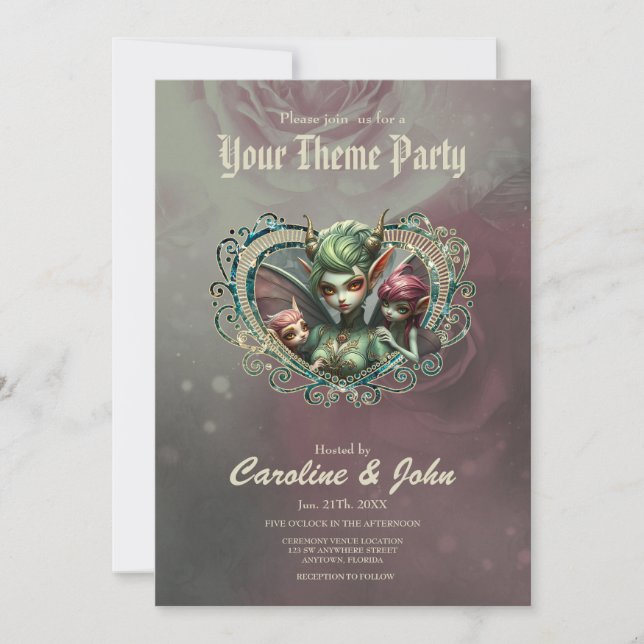 Drei Feen, die Begleiter des magischen Herzens. Einladung (Vorderseite)