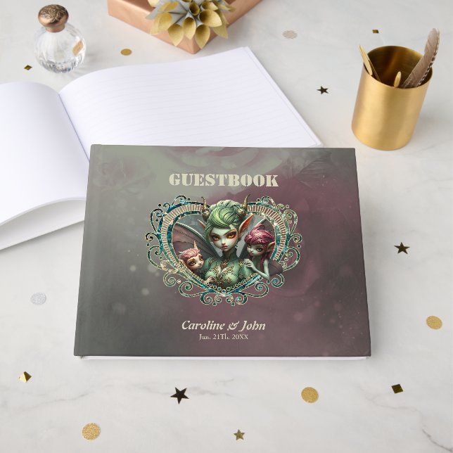 Drei Feen, die Begleiter des magischen Herzens. Gästebuch (Vorderseite Offen)