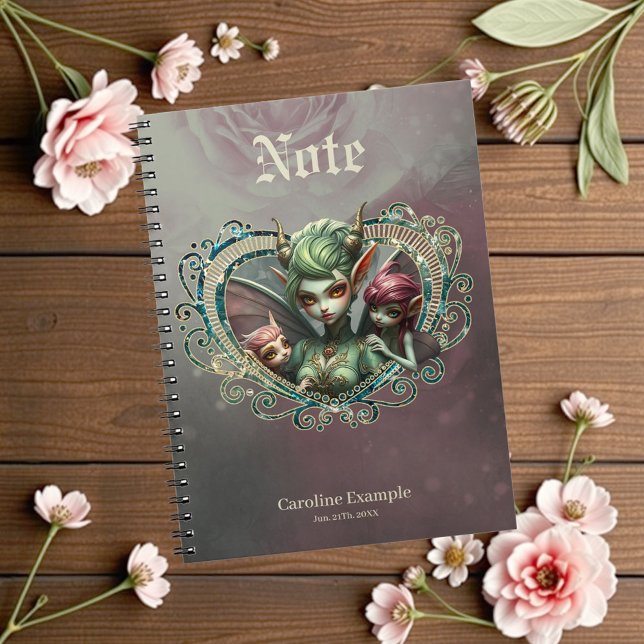 Drei Feen die Begleiter des magischen Herzens Notizblock (Von Creator hochgeladen)