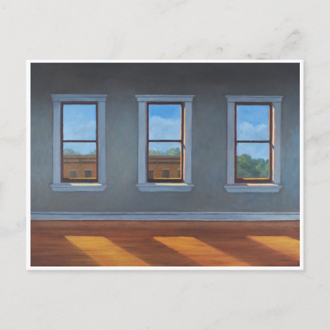 Drei Fenster mit Light Streaming in Postkarte (Vorderseite)