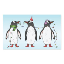 Drei festliche Weihnachtspinguine Illustration