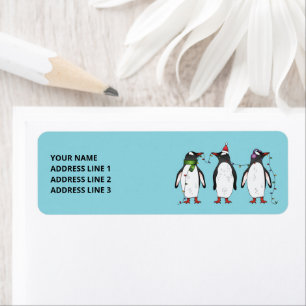 Drei festliche Weihnachtspinguine mit individuelle
