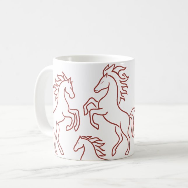Drei Feuerpferd-Tasse 2026 Kaffeetasse (Vorderseite Links)