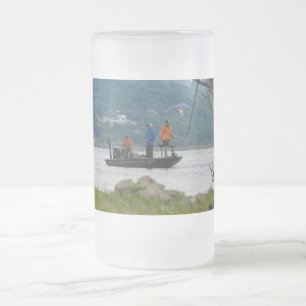 Drei Fischer auf Mattiertem Tafelglas Mattglas Bierglas