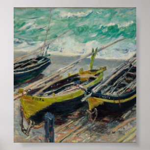 Drei Fischerboote von Claude Monet Poster