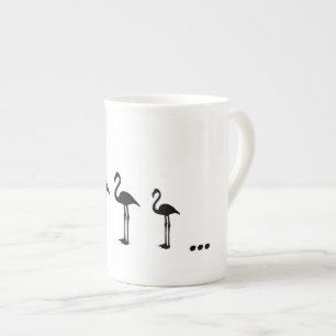 Drei Flamingo-Vögel und Punkte Tasse