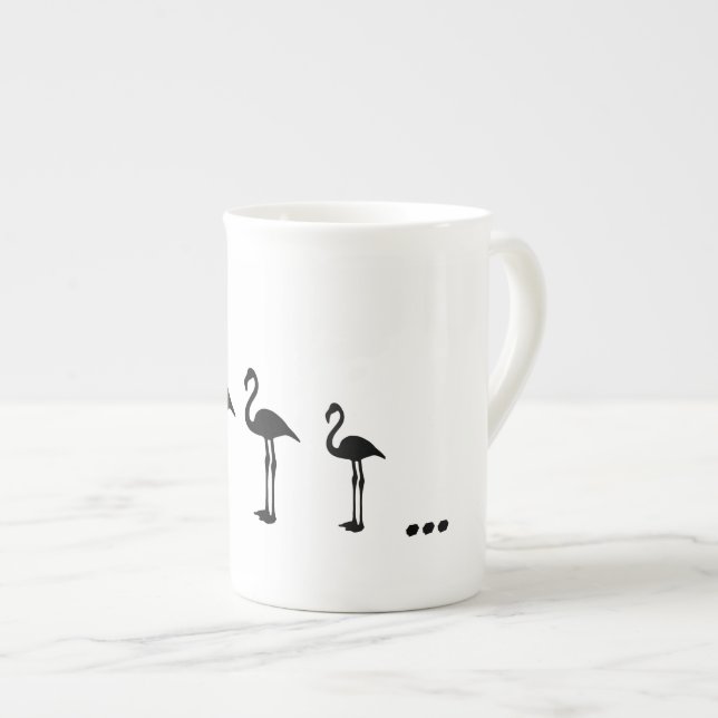 Drei Flamingo Vögel und Punkte Tasse / Tasse (Vorderseite Rechts)