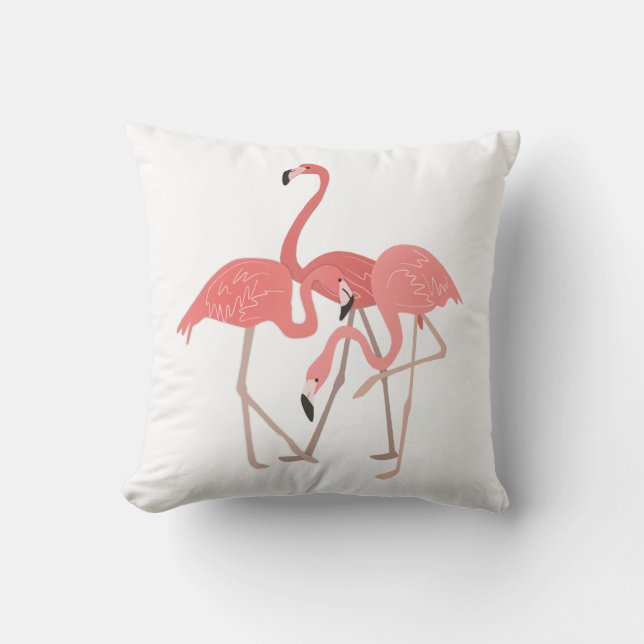 Drei Flamingos Tropical Kissen (Vorderseite)