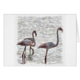 Drei Flamingos Wasserfarbe