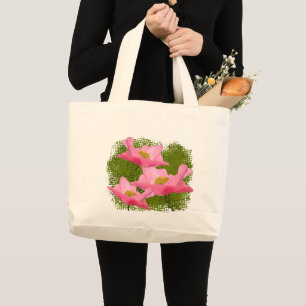 Drei Floating Pink Poppy Nah-up Jumbo Stoffbeutel