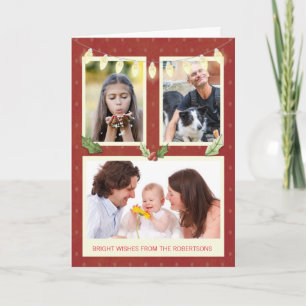 Drei Foto aus dem Namen Light String Red personali Karte