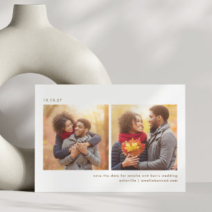 Drei-Foto-einfache-Typografie-Minimalist-Hochzeit Save The Date
