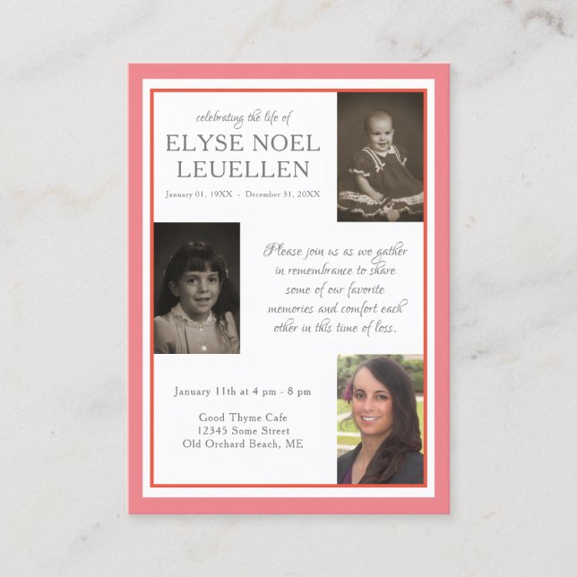 drei Foto-Gedenkkarten Visitenkarte (Vorderseite)