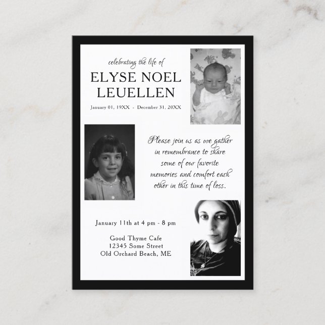 drei Foto-Gedenkkarten Visitenkarte (Vorderseite)