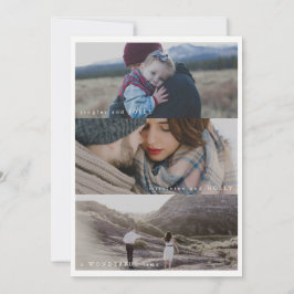 Drei Foto Happy Holidays Feiertagskarte