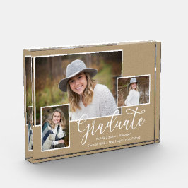 Drei-Foto-Kraft-Script-Abschluss-Foto Fotoblock