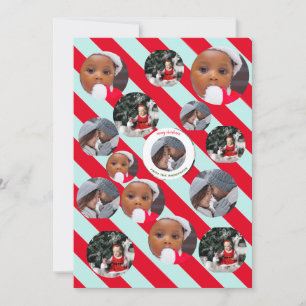 Drei Foto Personalisiert Blue Strip Fab Weihnachte Einladung