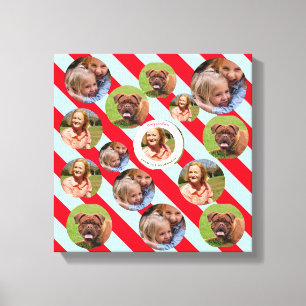 Drei Foto Personalisiert Red Strip Fab Weihnachten Leinwanddruck