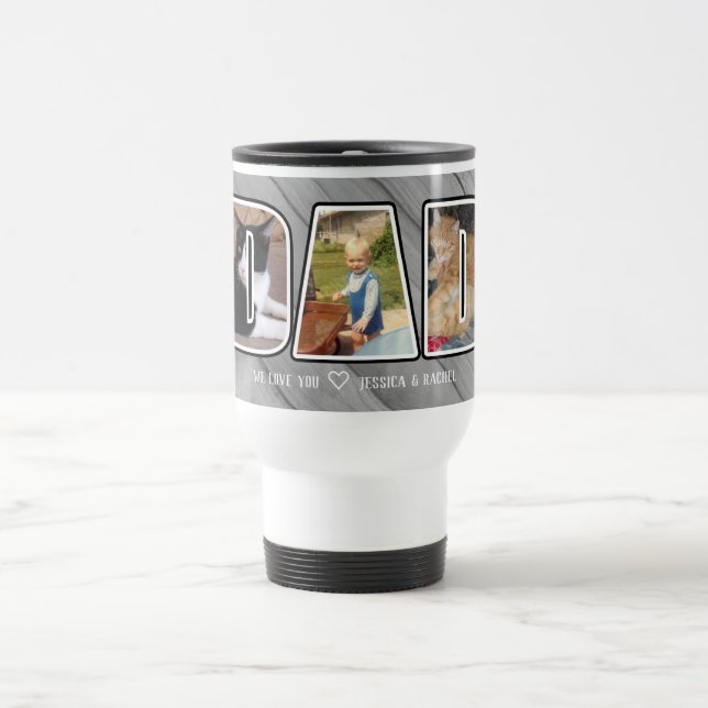 Drei Foto Vater Letter Cut Out Tasse (Mittel)