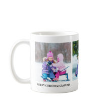 Drei-Foto-Weihnachtsgeschenktasse für Großmütter